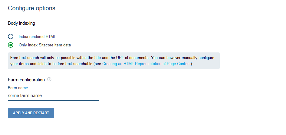 In the Configure options section specify your new settings | Coveo for Sitecore 4