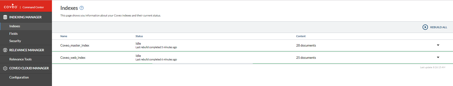 Command Center Default Page