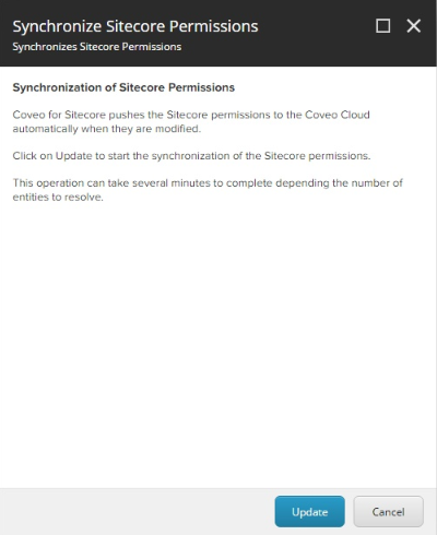 Choose Update | Coveo for Sitecore 4