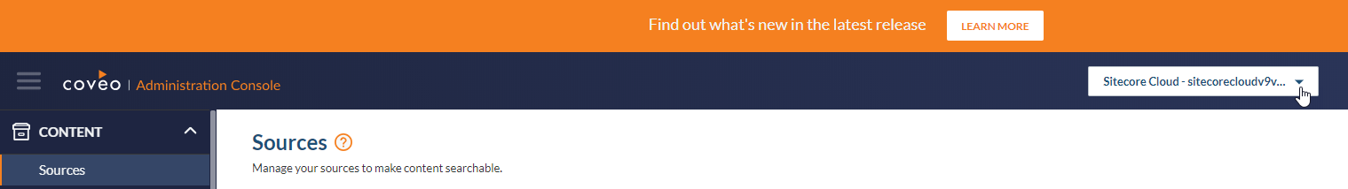 If you have access to many organizations or licenses make sure you select the one you want to give access to | Coveo for Sitecore 4