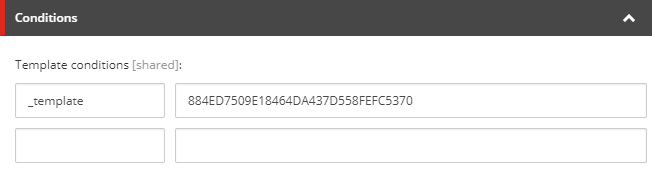 Template conditions are set using field-value pairs | Coveo for Sitecore 4