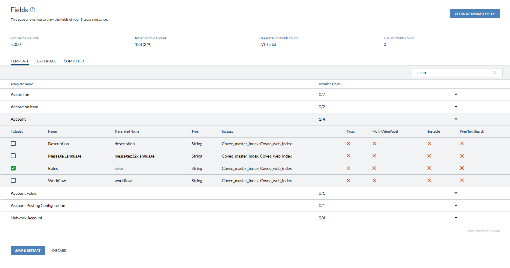 These are the fields that will be synchronized with the Coveo Indexing Platform | Coveo for Sitecore 4