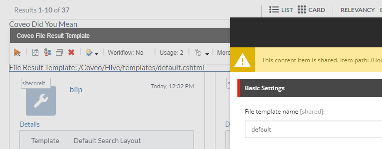 The CSS classes applied to format the result list in a single column or two columns are specified upstream from the result…​ | Coveo for Sitecore 4