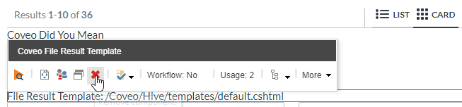 result template remove 2