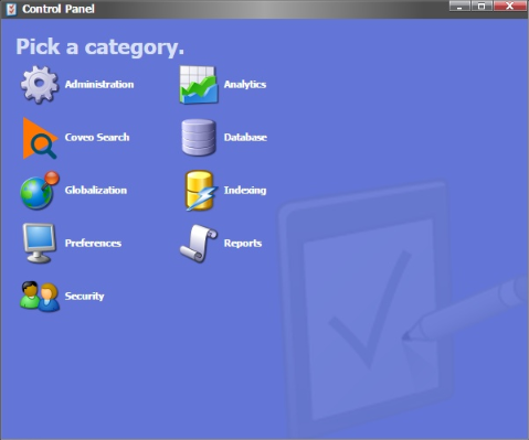 Open the Control Panel (menu:Sitecore Start Menu[Control Panel]) | Coveo for Sitecore 4