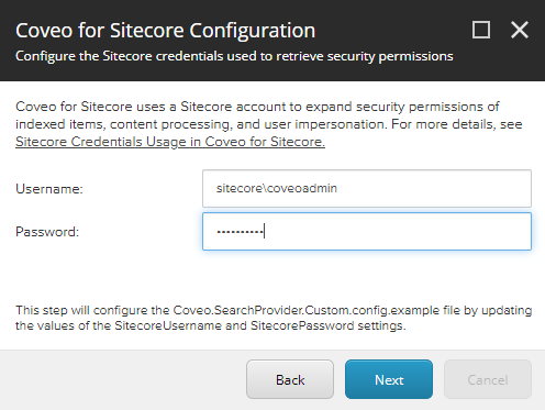 Click Next | Coveo for Sitecore 4
