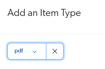 Adding the pdf item type