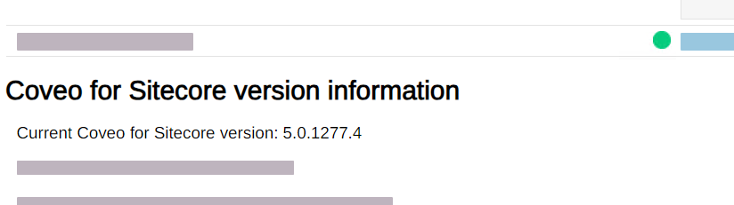 Coveo for Sitecore version on the Diagnostic Page