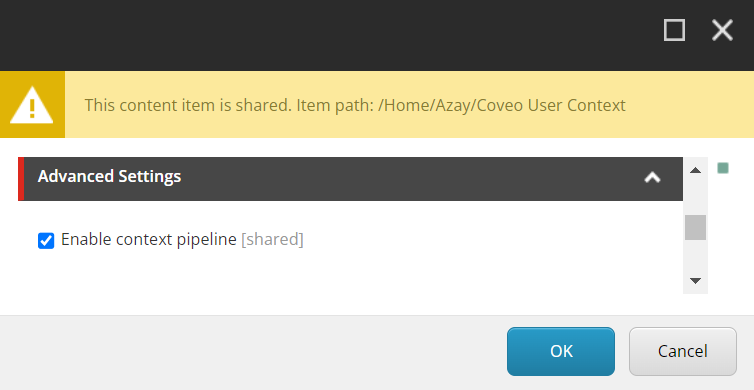 Enable context pipeline option | Coveo