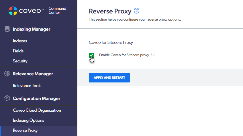 Enabling proxy setting in Command Center | Coveo for Sitecore 5