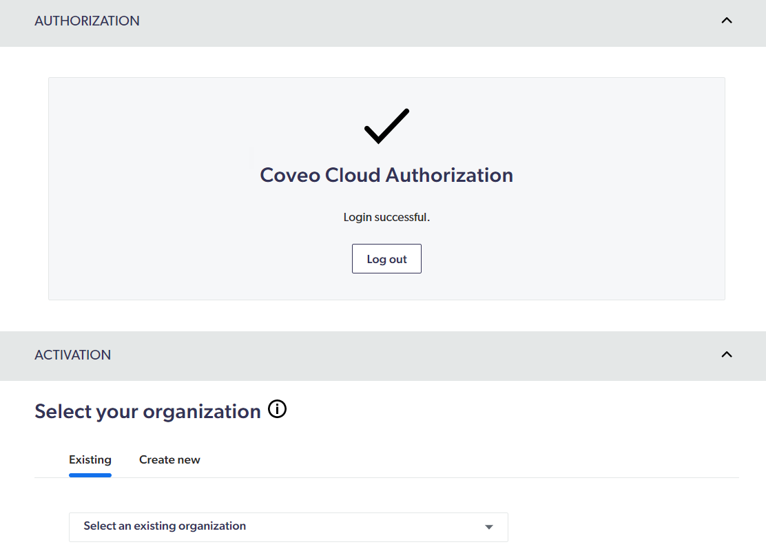 Activating Existing Organization | Coveo for Sitecore 5
