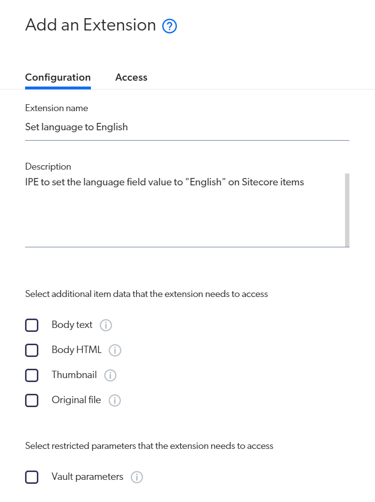 Extension to set language field value to English