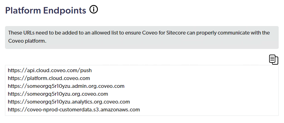 Platform Endpoints in Command Center | Coveo