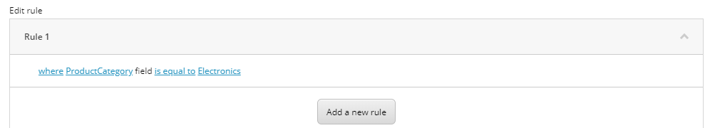 Edit rule section | Coveo for Sitecore 5
