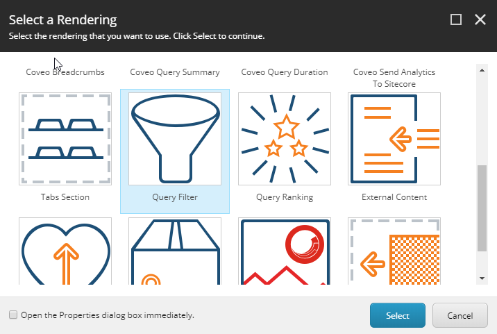 Select a rendering | Coveo for Sitecore 5