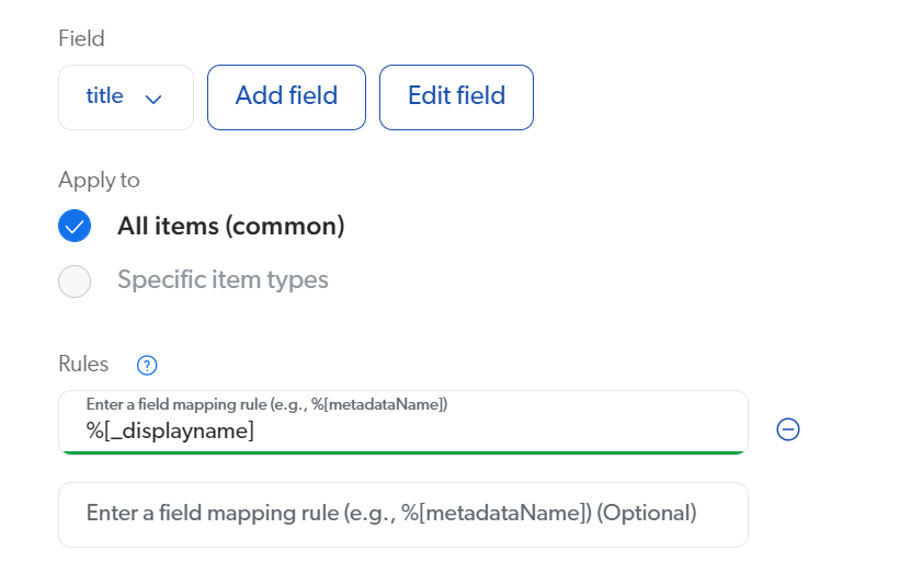 Using the display name in the mapping rule