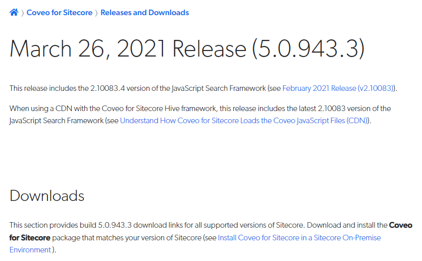Finding the JavaScript Search Framework version included in your version of Coveo for Sitecore | Coveo for Sitecore 5