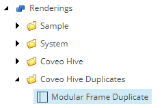 Screenshot of the Sitecore content tree with the new item inside the Coveo Hive Duplicates folder | Coveo