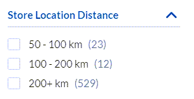 Dyn Distance Facet Range example | Coveo for Sitecore 5