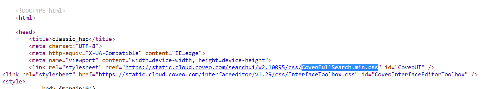Hosted search page source