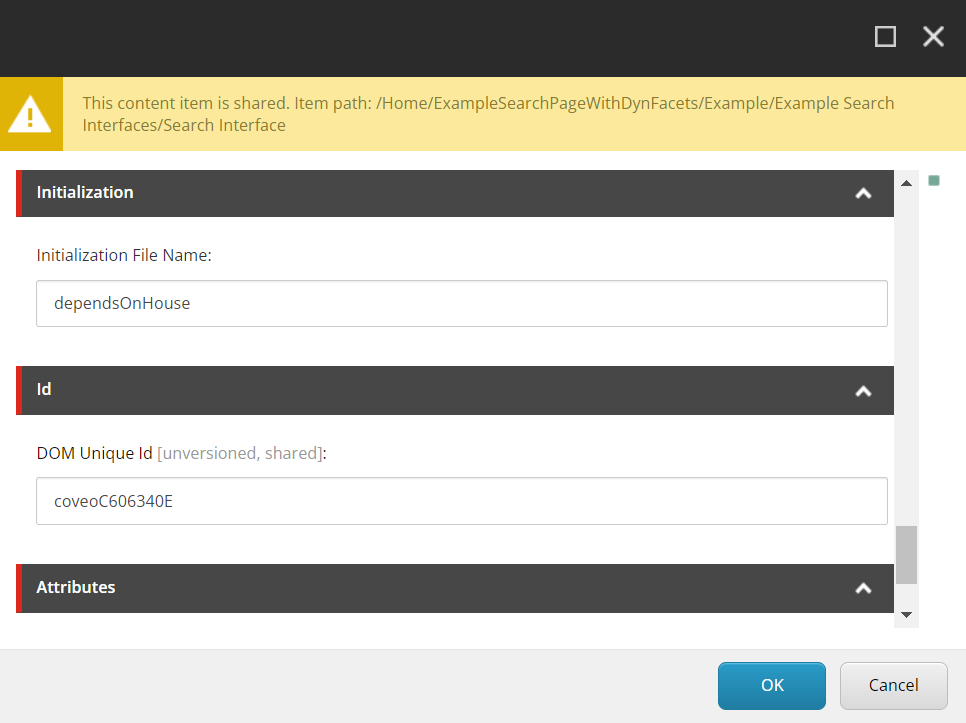 Setting Initialization File Name in Search Interface Data Source | Coveo for Sitecore 5