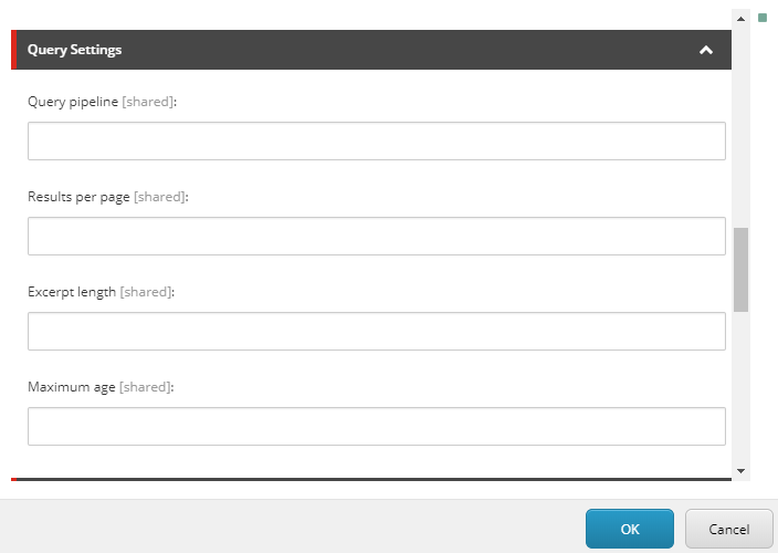 Screenshot of the Coveo Search Interface rendering data source with the Query pipeline field displayed