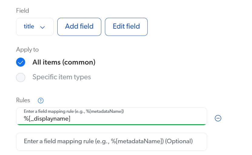 Using the display name in the mapping rule | Coveo for Sitecore 5