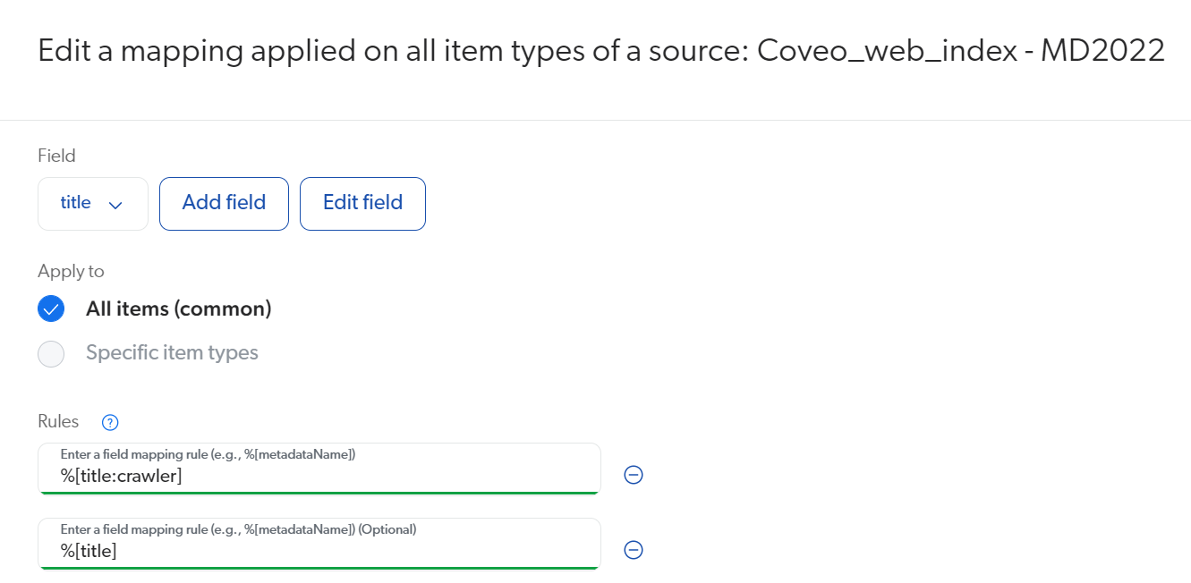 Coveo for Sitecore re-adds the default mapping rule after an indexing action | Coveo for Sitecore 5