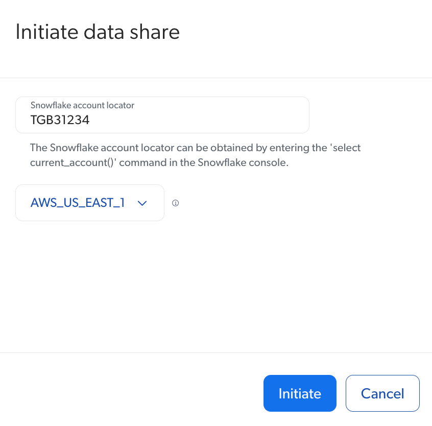 Initiate data share | Coveo