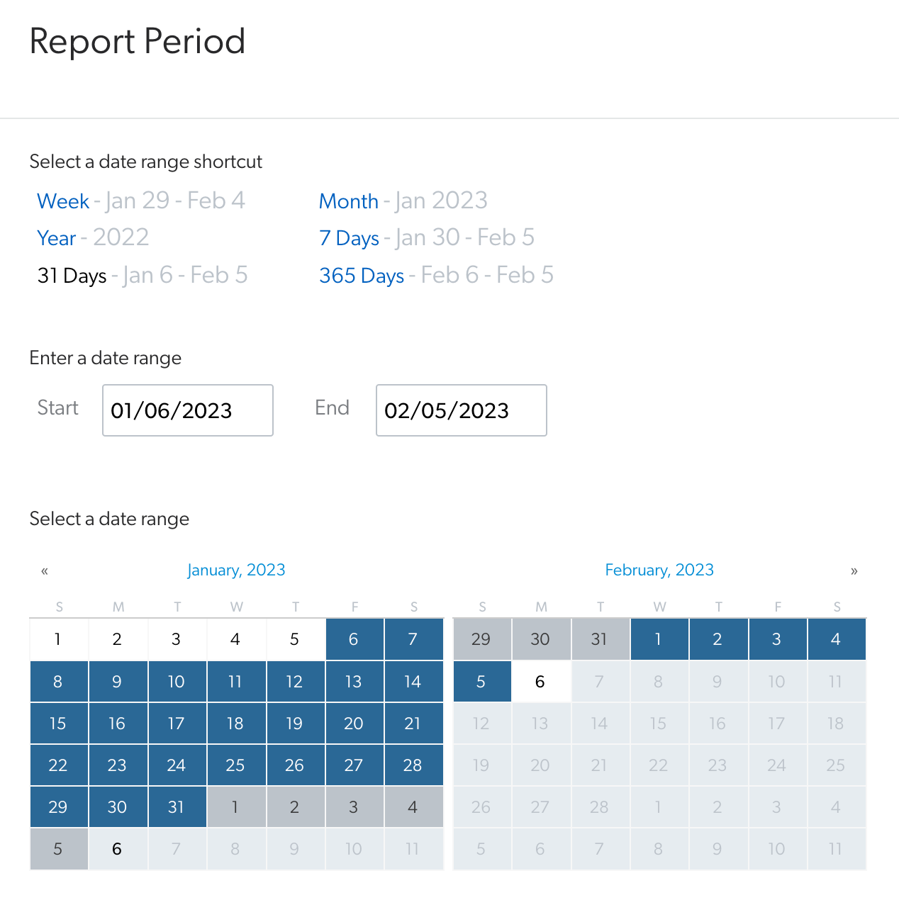 Report period date picker | Coveo