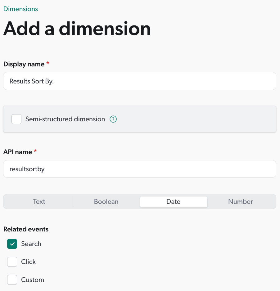 Add a Dimension panel | Coveo Analytics