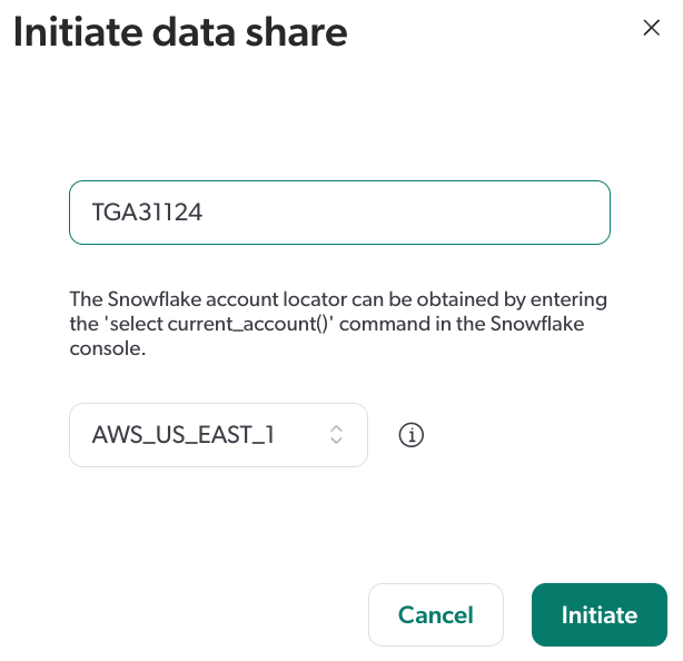 Initiate data share | Coveo