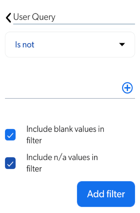 Exclude N/A values filter option example | Coveo