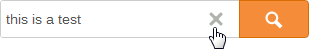 Search box with cursor on x | Coveo Search UI