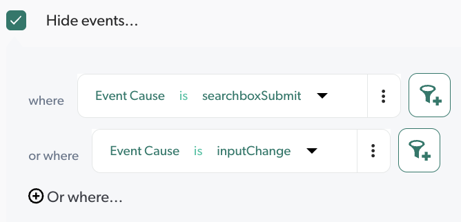 Hide events in the Visit Browser with Event Cause options | Coveo