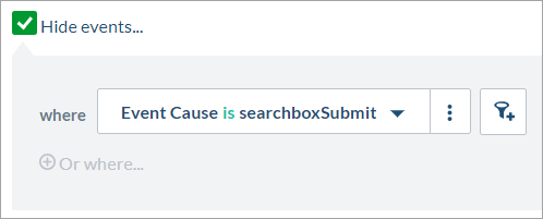 Interface showing option to hide browser events | Coveo