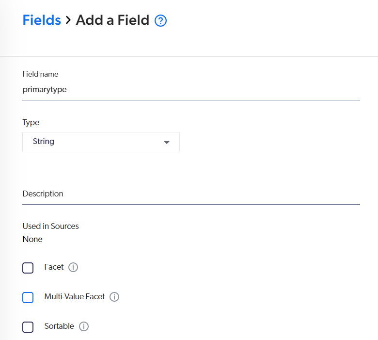 Filling out the Add a Field screen