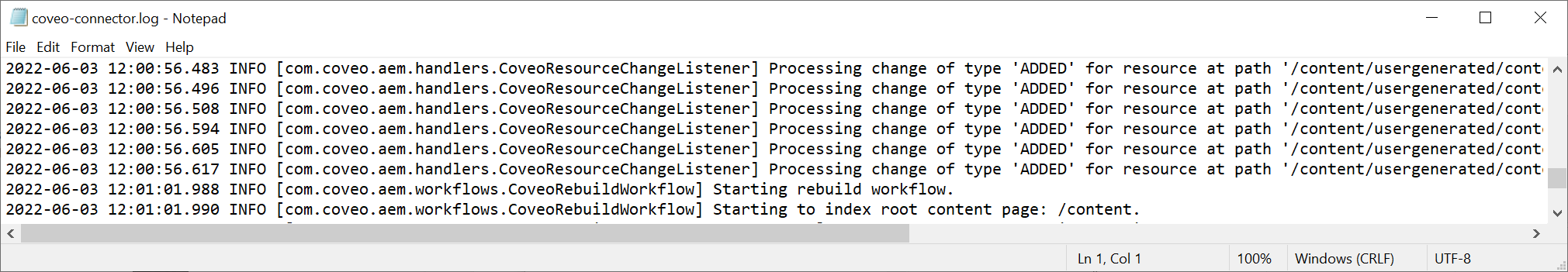 Log file sample content