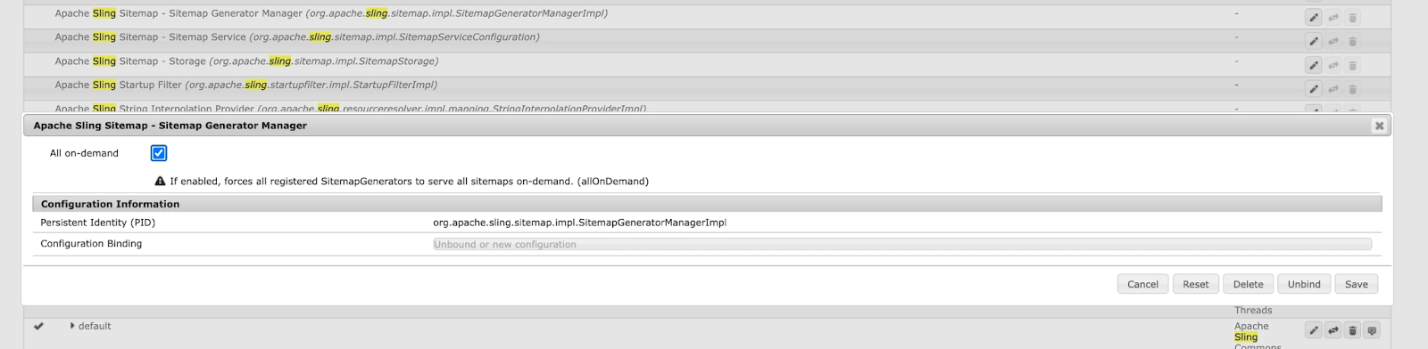 Sources | Adobe Experience Manager All on-demand option to enable dynamic sitemap generation