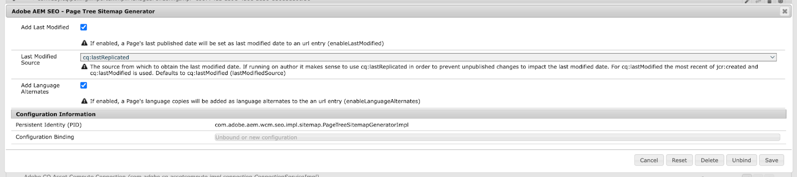 Sources | Adobe Experience Manager Sitemap Generator