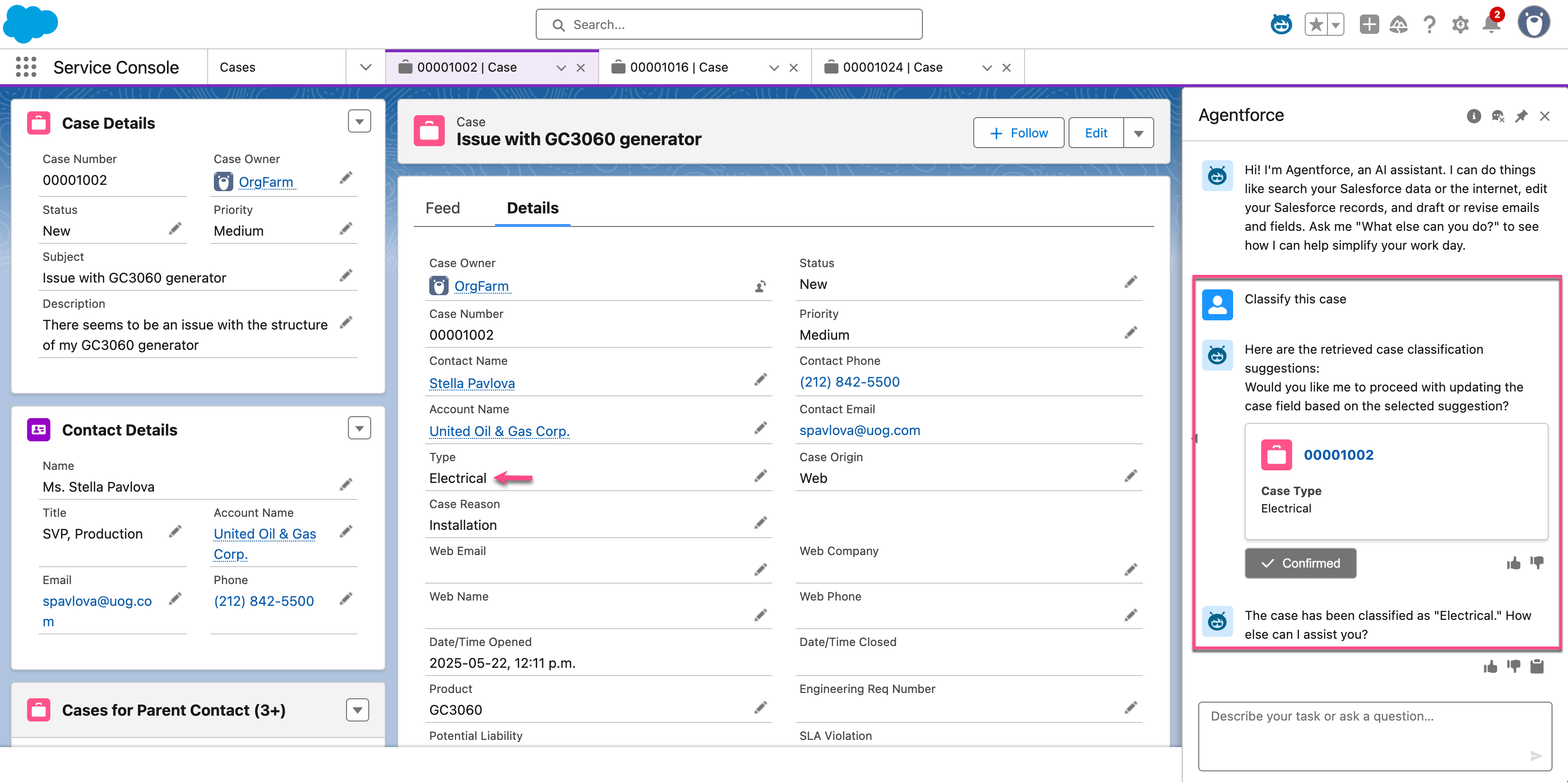 Case Classification API action | Coveo for Agentforce