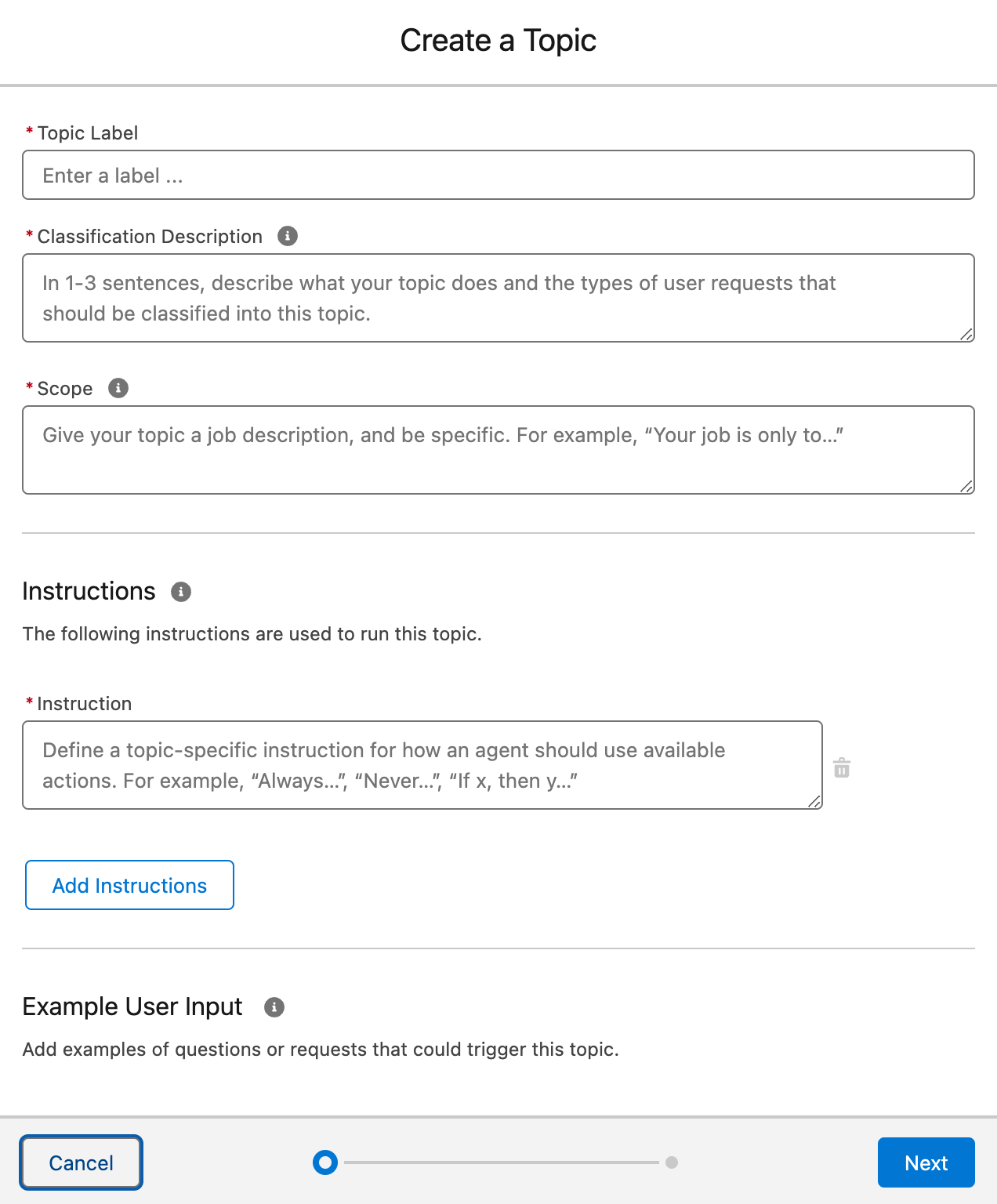 Create a topic page | Coveo for Agentforce