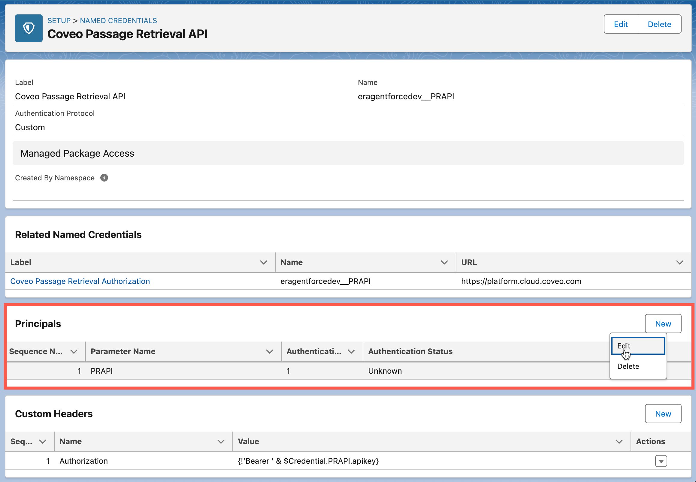 Installation screen | Coveo for Agentforce