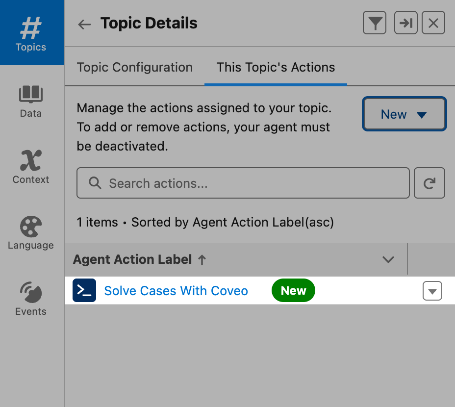 PRAPI prompt template action | Coveo for Agentforce