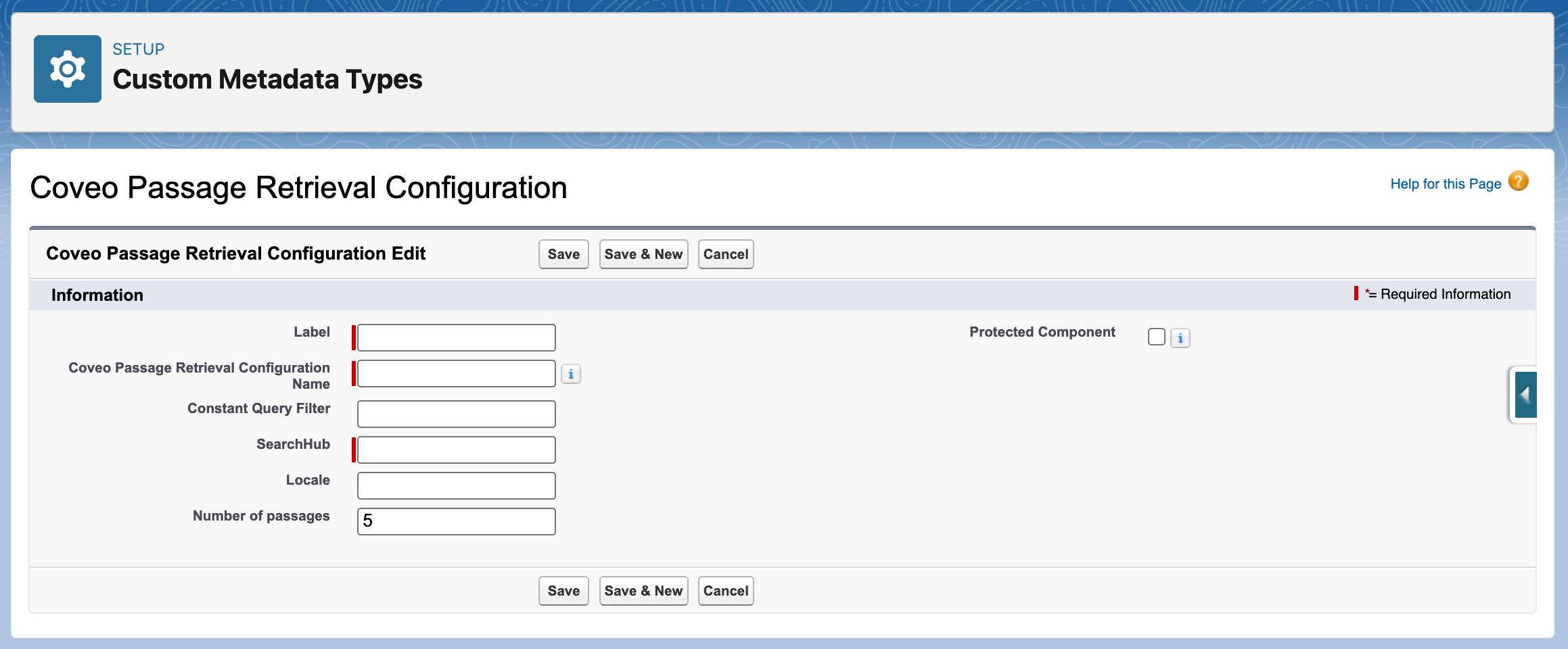 Record configuration page | Coveo for Agentforce