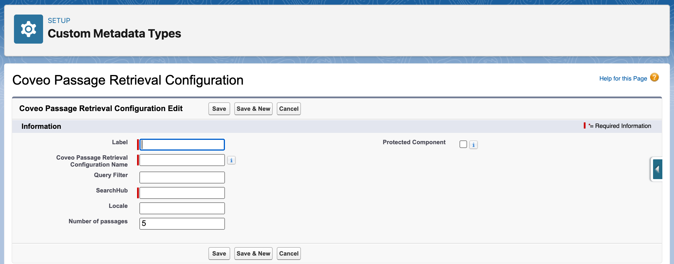 Record configuration page | Coveo for Agentforce