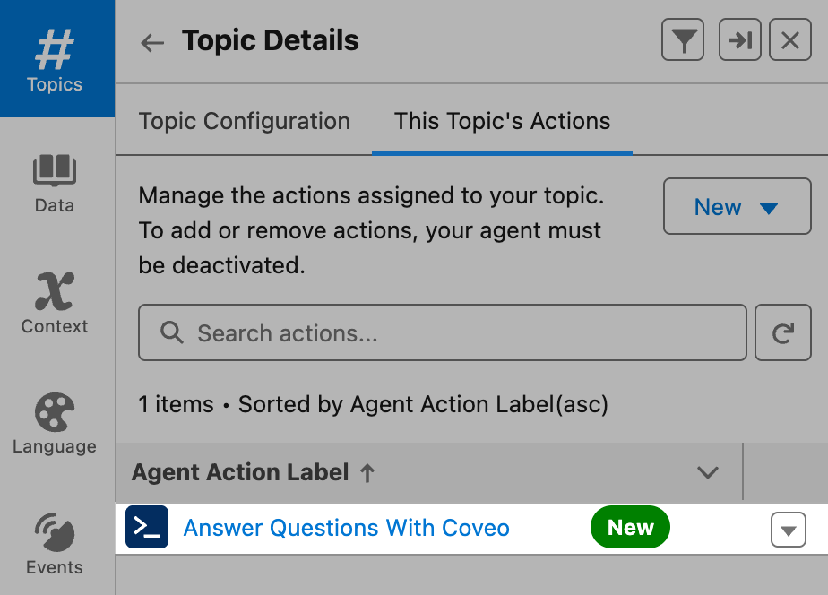 PRAPI prompt template action | Coveo for Agentforce