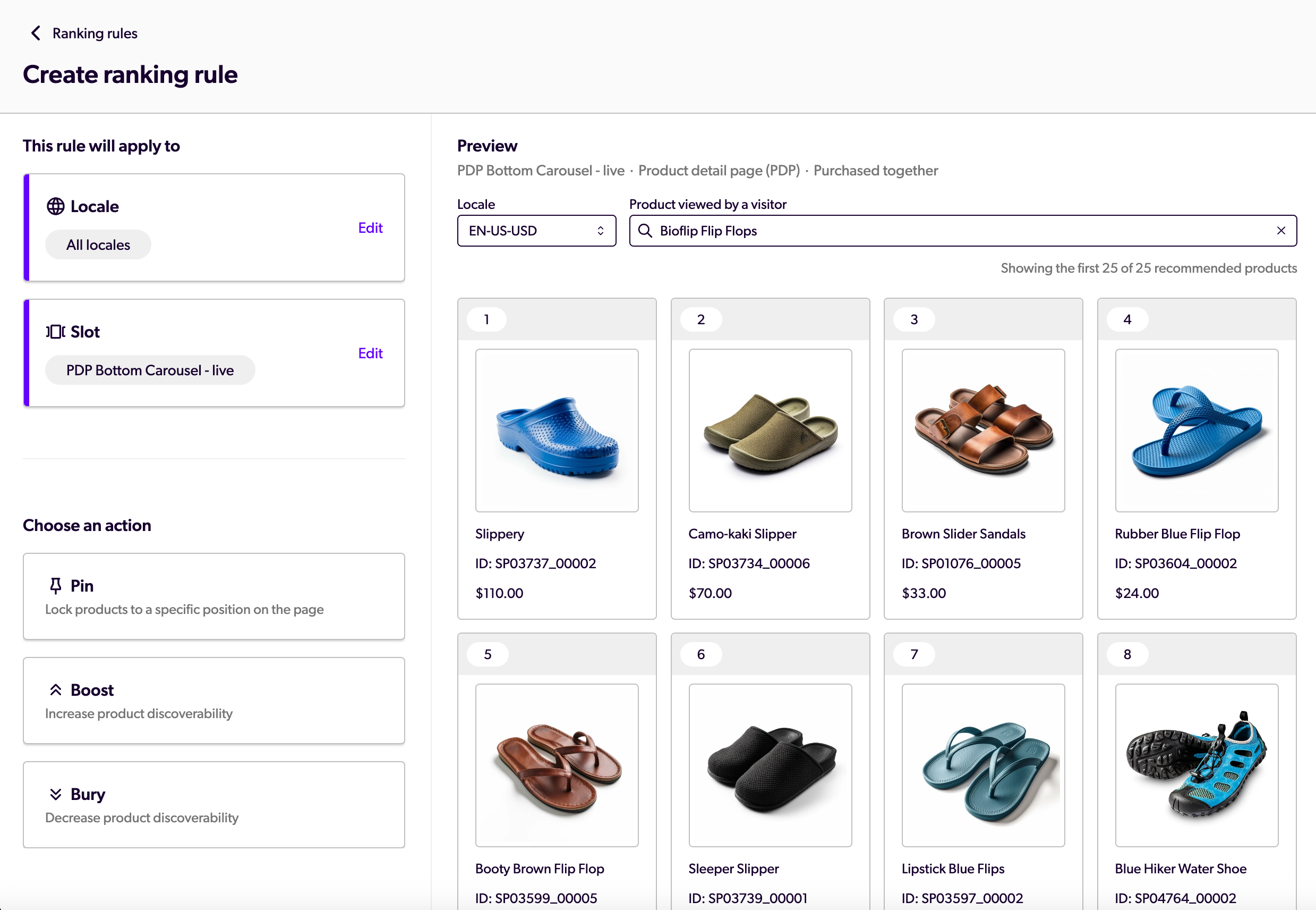 Ranking rules for recommendation slots | Coveo