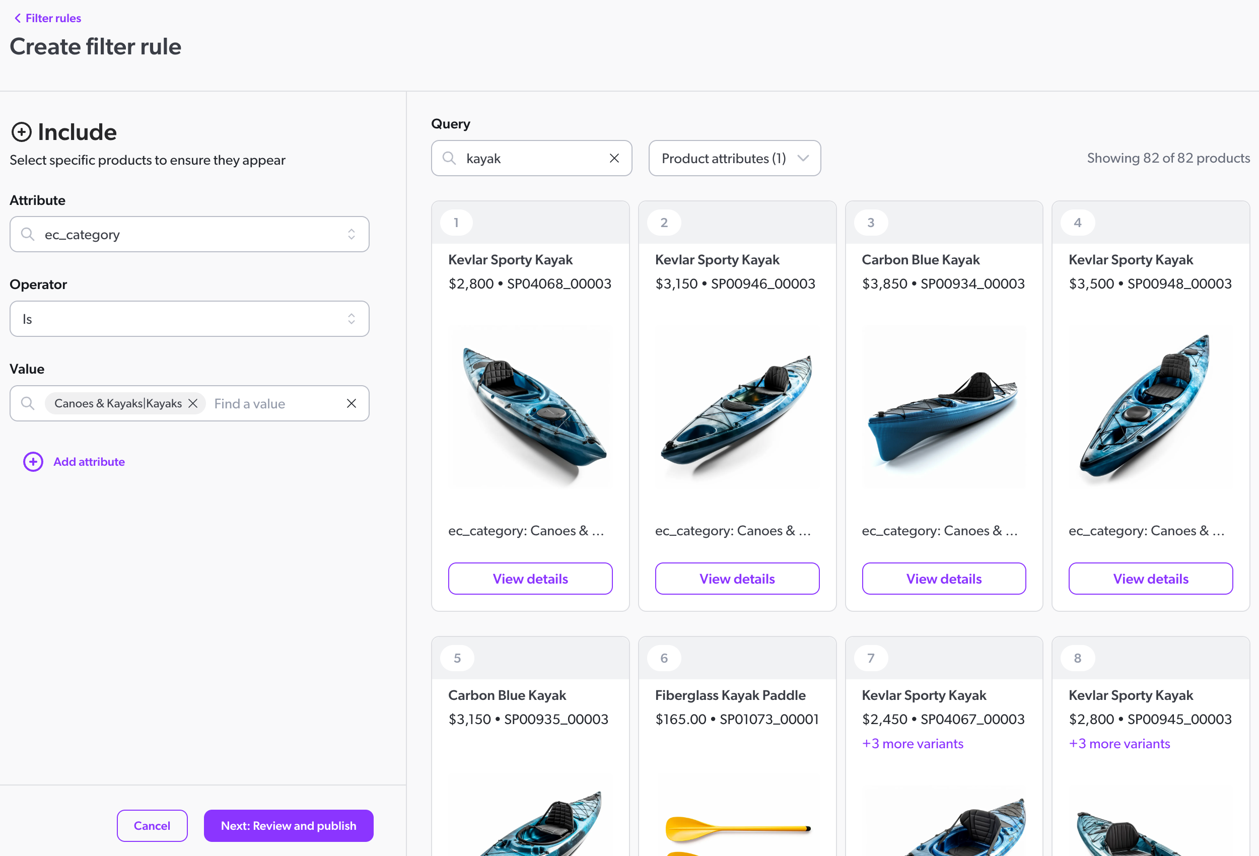 Include rule for search | Coveo
