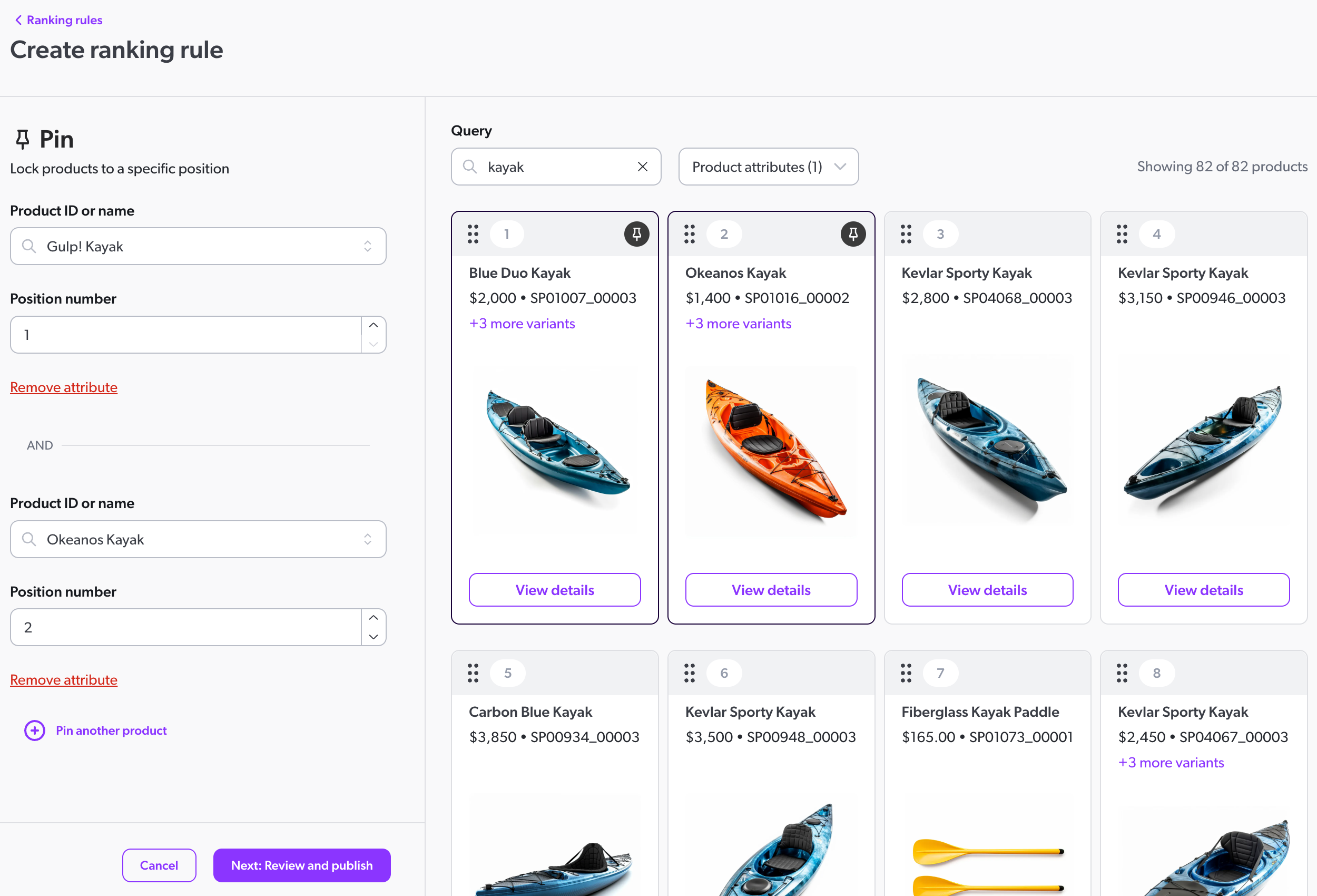 Pin rule for search | Coveo